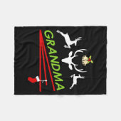 Grandma Reindeer Hoof Prints Christmas Fleecedecke (Vorderseite (Horizontal))