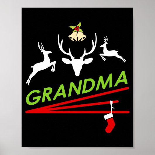 Grandma Reindeer Hoof Prints Christmas Poster (Vorne)