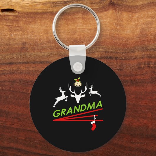 Grandma Reindeer Hoof Prints Christmas  Schlüsselanhänger (Vorderseite)