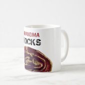*~* Grandma Rocks Agate Glitzer Stone Lapidär Kaffeetasse (VorderseiteRechts)