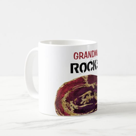 *~* Grandma Rocks Agate Glitzer Stone Lapidär Kaffeetasse (Vorderseite Links)