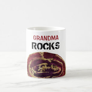 *~* Grandma Rocks Agate Glitzer Stone Lapidär Kaffeetasse