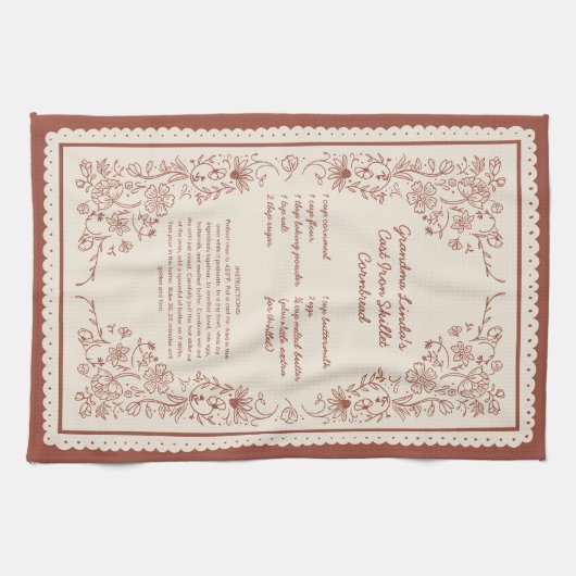 Grandma’s Favorite Recipe Custom Kitchen Keepsake Geschirrtuch (Horizontal)