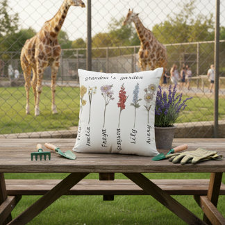 Grandma’s Garden Cushion with Birth Flowers Kissen