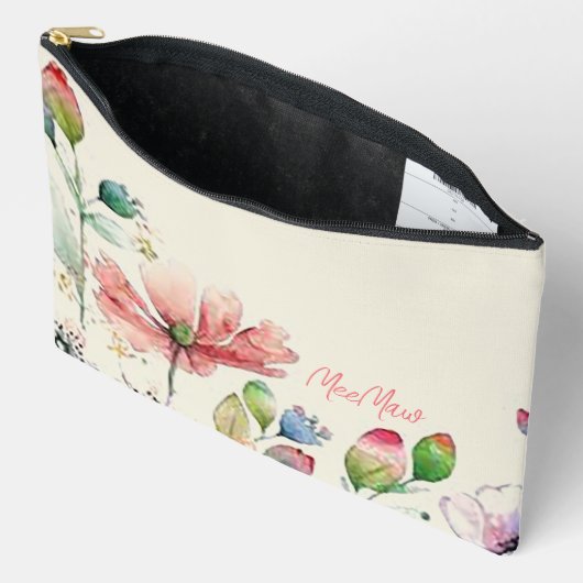 “Grandma’s Garden” Print Cosmetic Bag Zubehörtasche (Offen)