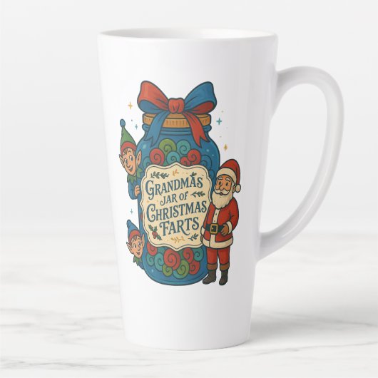 Grandma’s Jar of Christmas Farts Funny Holiday Milchtasse (Rechts)