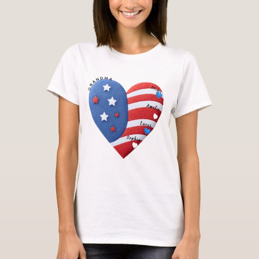 ​"Grandma’s Pride" Flag-Heart Tee (Vorderseite)
