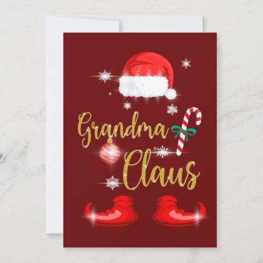 Grandma Santa Claus Funny Family Christmas Pjs Einladung (Vorderseite)