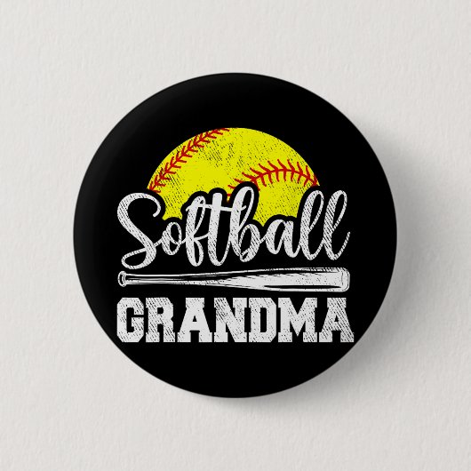 Grandma Softball Player Game Day Mother#39; #39;s Button (Vorderseite)