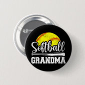 Grandma Softball Player Game Day Mother#39; #39;s Button (Vorne & Hinten)