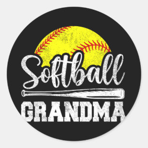 Grandma Softball Player Game Day Mother#39; #39;s Runder Aufkleber