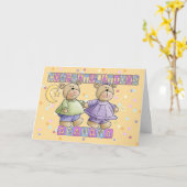 Grandma to New Baby Twins Gratulationen Karte (Gelbe Blume)