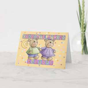 Grandma to New Baby Twins Gratulationen Karte