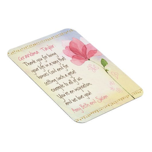 Grandma Tribute Custom Keepsake Magnet (Rechte Seite)