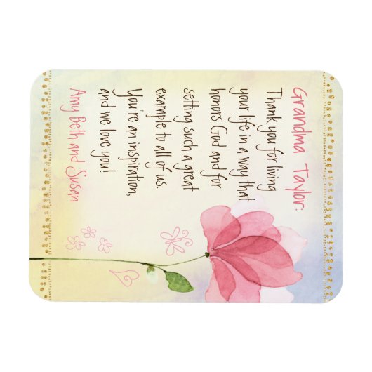 Grandma Tribute Custom Keepsake Magnet (Horizontal)