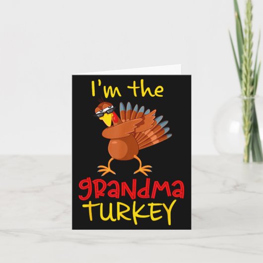 Grandma Turkey Matching Family Group Thanksgiving Karte (Vorderseite)