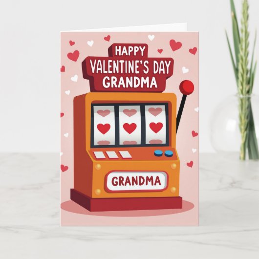 Grandma Valentines Day Jackpot Card Karte (Vorderseite)