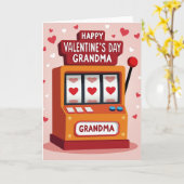 Grandma Valentines Day Jackpot Card Karte (Gelbe Blume)