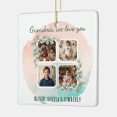 Grandma we love you 6 Photo Collage Eucalyptus Keramikornament (Links)