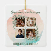 Grandma we love you 6 Photo Collage Eucalyptus Keramikornament (Rückseite)