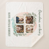 Grandma we love you 6 Photo Collage Eucalyptus Sherpadecke (Vorderseite)