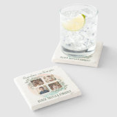 Grandma we love you 6 Photo Collage Eucalyptus Steinuntersetzer (Seitenansicht)