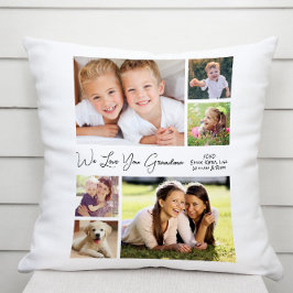 Grandma We Love You Photos Personalized Kissen