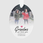 Grandma we love you Script 2 sided template Photo Ornament (Rückseite)