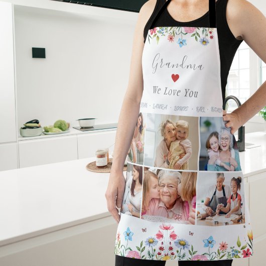 GRANDMA WIR LIEBE IHNEN Ihren Namen Foto Collage S Schürze