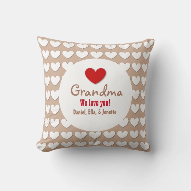 GRANDMA Wir Liebe Sie mit Hearts C07A Kissen (Vorderseite)