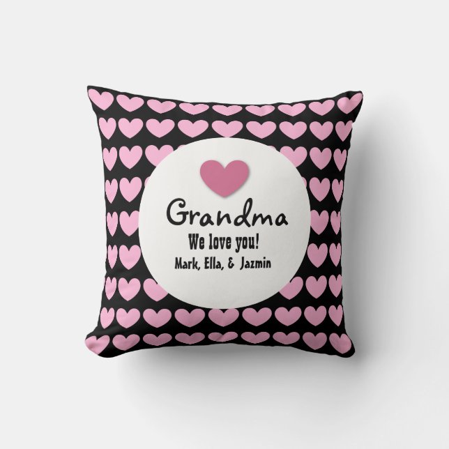 GRANDMA Wir Liebe Sie mit Herz und Lace C05 Kissen (Vorderseite)