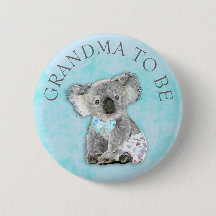 GRANDMA zum Baby Duschknopf Koala Bären Thema