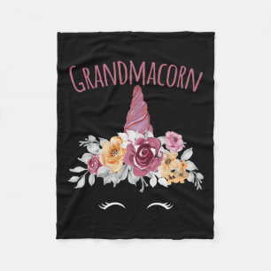 Grandmacorn Einhorn Oma Premium Fleecedecke