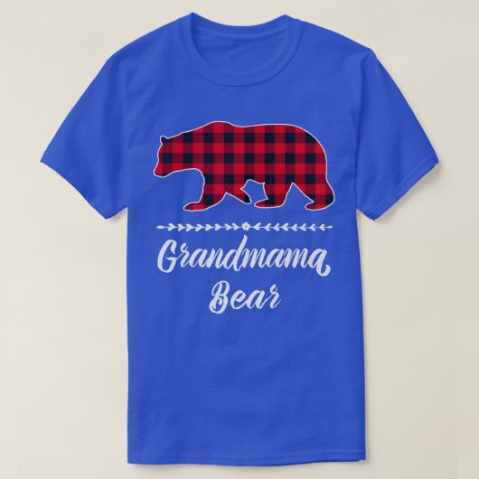 Grandmama Bear Red Buffalo Check Plaid Fun Grandma T-Shirt (Design vorne)