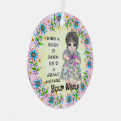 Grandmas Baby Girl Ornament Aus Metall (Vorderseite Rechts)