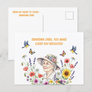 Grandmas Blumengrußkarte Postkarte