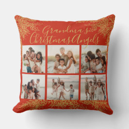 Grandma's Christmas Custom Elegant Photo Collage Kissen