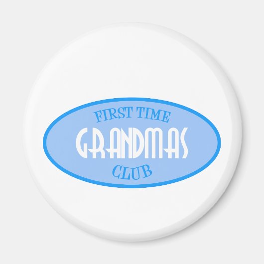 Grandmas Club zum ersten Mal (blau) Magnet (Vorne)