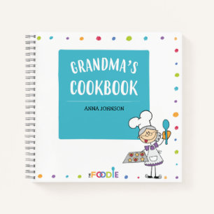  GRANDMA'S COOKBOOK Personalisiertes leeres Rezept Notizblock