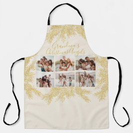 Grandma's Custom Elegant Christmas Photo Collage Schürze