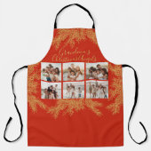 Grandma's Custom Photo Collage Elegant Christmas Schürze (Vorderseite)