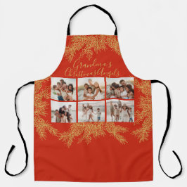 Grandma's Custom Photo Collage Elegant Christmas  Schürze