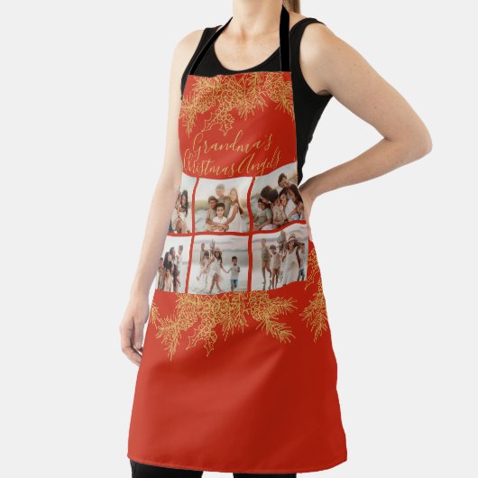 Grandma's Custom Photo Collage Elegant Christmas Schürze (InSitu)