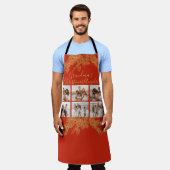 Grandma's Custom Photo Collage Elegant Christmas Schürze (Getragen)