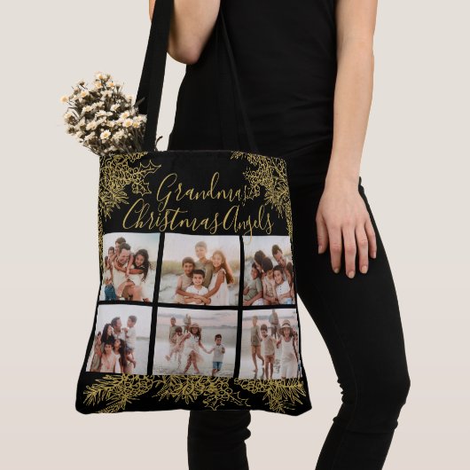 Grandma's Elegant Custom Christmas Photo Collage Tasche (Von Nahem)