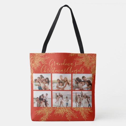 Grandma's Elegant Custom Christmas Photo Collage Tasche (Vorderseite)