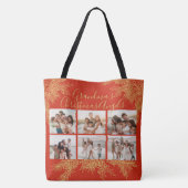 Grandma's Elegant Custom Christmas Photo Collage Tasche (Rückseite)