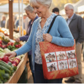 Grandma's Elegant Custom Christmas Photo Collage Tasche