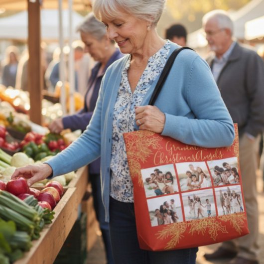 Grandma's Elegant Custom Christmas Photo Collage Tasche