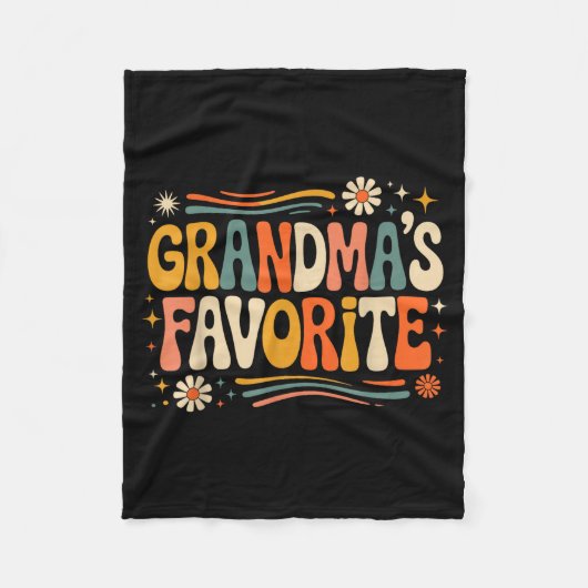 Grandmas Favorite Funny Grandparent Granhild Vinta Fleecedecke (Vorderseite)